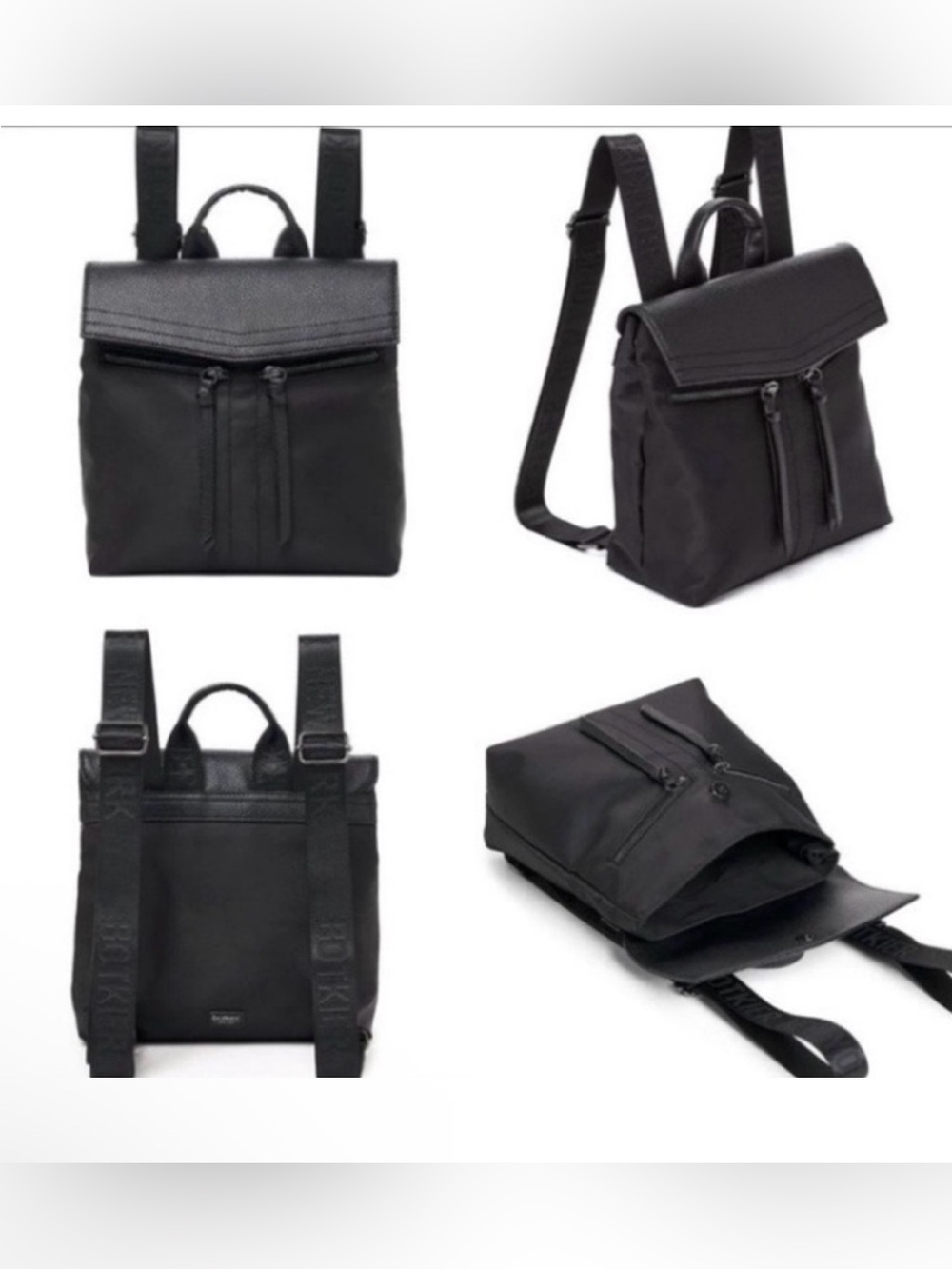 Botkier Trigger Nylon mini backpack Black Compact Top-Flap